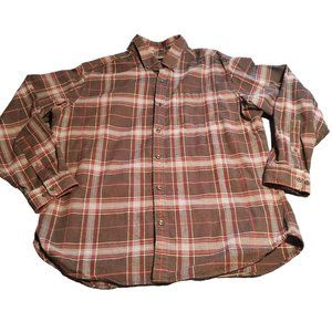 Eddie Bauer Men's Size Large Relaxed Fit Flannel Shirt Black Blue Red